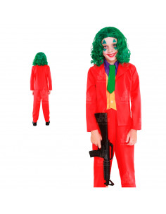 Disfraz de mad clown infantil, payaso loco, fibra sintética, incluye chaqueta, pantalón y corbata, carnaval, halloween, cosplay, 2