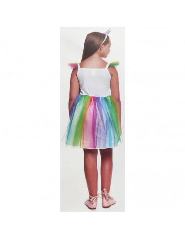 Disfraz unicornio infantil, fibra sintética, incluye vestido y diadema, carnaval, halloween, cosplay, fiestas, niñas (4-6 años)