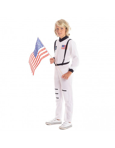 Disfraz de astronauta infantil, fibra sintética, incluye mono y arnés, carnaval, halloween, cosplay, fiestas, niños, blanco (3-4