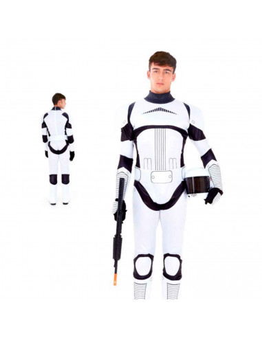 Disfraz soldado imperial de fibra sintética, incluye mono y mascará, accesorios no incluidos, carnaval halloween, adulto, talla