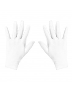 Guantes cortos para disfraz, 100% poliéster, accesorio de carnaval, halloween, cosplay, fiestas, cumpleaños (Blanco, adulto, tal