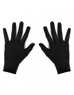 Guantes cortos de disfraz, 100% poliéster, accesorio de carnaval, halloween, cosplay, fiestas, cumpleaños (Negro, adulto, talla
