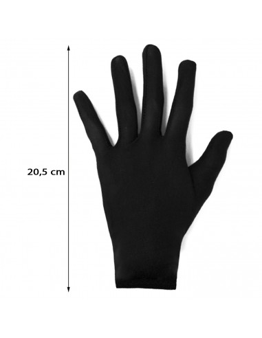 Guantes cortos de disfraz, 100% poliéster, accesorio de carnaval, halloween, cosplay, fiestas, cumpleaños (Negro, adulto, talla