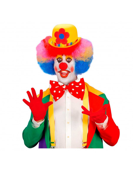 Guantes cortos de poliéster para disfraz, accesorio de carnaval, halloween, cosplay, fiestas, cumpleaños (Rojo, adulto, talla ún