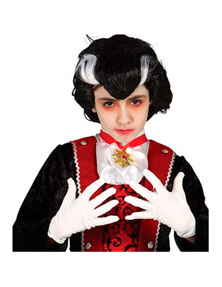 Tradineur - Guantes cortos de niños para disfraz, 100% poliéster, accesorio de carnaval, halloween, cosplay, fiestas, cumpleaños