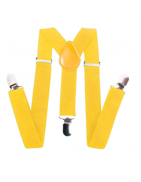 Tirantes de color amarillo para jóvenes y adulto, complementos para carnaval, halloween y celebraciones. 35,5 x 12 x 1 cm
