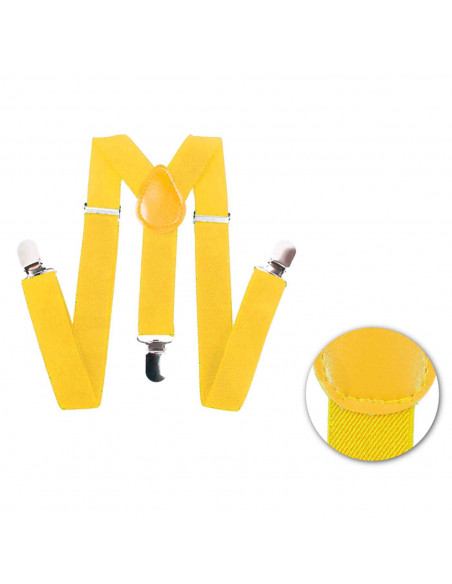 Tirantes de color amarillo para jóvenes y adulto, complementos para carnaval, halloween y celebraciones. 35,5 x 12 x 1 cm