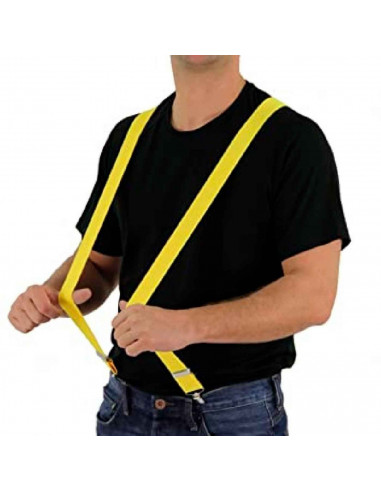 Tirantes de color amarillo para jóvenes y adulto, complementos para carnaval, halloween y celebraciones. 35,5 x 12 x 1 cm