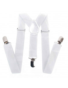 Tirantes de color blanco para jóvenes y adulto, complementos para carnaval, halloween y celebraciones. 35,5 x 12 x 1 cm