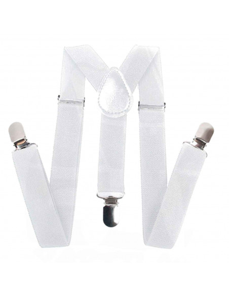 Tirantes de color blanco para jóvenes y adulto, complementos para carnaval, halloween y celebraciones. 35,5 x 12 x 1 cm