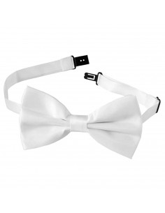 Pajarita de raso para disfraces, 100% poliéster, accesorio de carnaval, halloween, cosplay, fiestas, cumpleaños (Blanco, adulto,