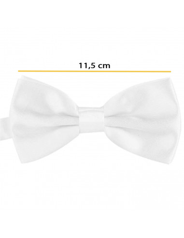 Pajarita de raso para disfraces, 100% poliéster, accesorio de carnaval, halloween, cosplay, fiestas, cumpleaños (Blanco, adulto,