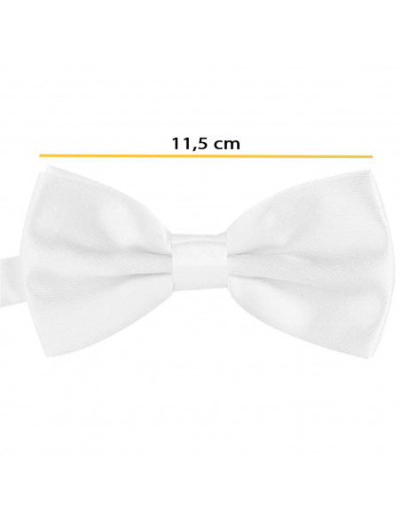 Pajarita de raso para disfraces, 100% poliéster, accesorio de carnaval, halloween, cosplay, fiestas, cumpleaños (Blanco, adulto,