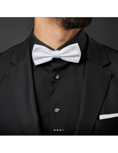 Pajarita de raso para disfraces, 100% poliéster, accesorio de carnaval, halloween, cosplay, fiestas, cumpleaños (Blanco, adulto,