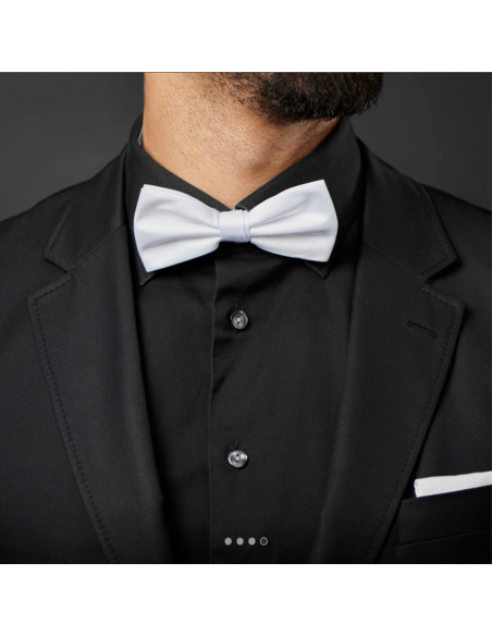 Pajarita de raso para disfraces, 100% poliéster, accesorio de carnaval, halloween, cosplay, fiestas, cumpleaños (Blanco, adulto,