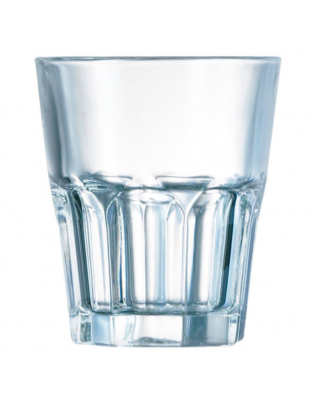 Tradineur - Set 6 vasos de cristal "New America", resistentes, base gruesa, servir agua, licores, bebidas, fiestas, uso diario (