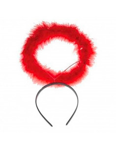 Tradineur - Corona de ángel rojo, diadema con aro, accesorios para disfraz de diablesa, carnaval, halloween, cosplay, fiesta, ad
