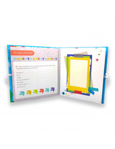 Libro para fotos Primera Comunion, Incluye espacio para colocar foto, detalles de la ceremonia, 7 hojas para dedicatorias entre 2