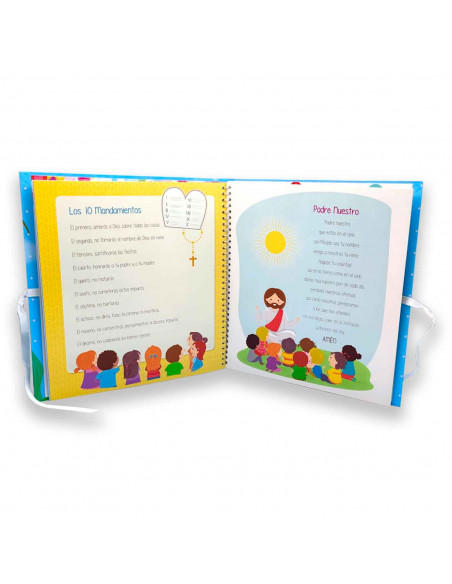 Libro para fotos Primera Comunion, Incluye espacio para colocar foto, detalles de la ceremonia, 7 hojas para dedicatorias entre