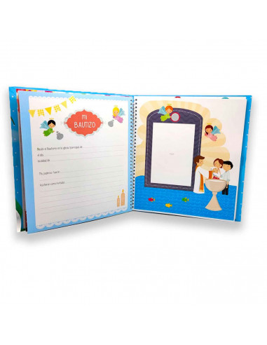 Libro para fotos Primera Comunion para niñas, Incluye espacio para colocar foto, detalles de la ceremonia, 7 hojas para dedicato