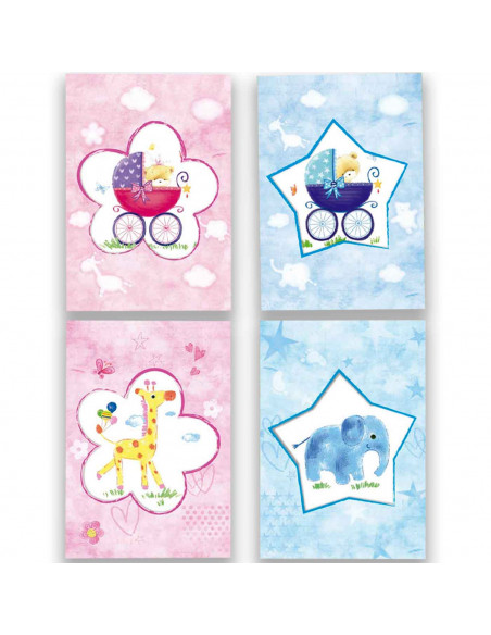 Postales color surtido para bebes en su dia de cumpleaños, primera comunion, dia de los niños u otras celebraciones. 20 x 14 x 0