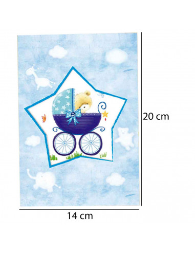 Postales color surtido para bebes en su dia de cumpleaños, primera comunion, dia de los niños u otras celebraciones. 20 x 14 x 0