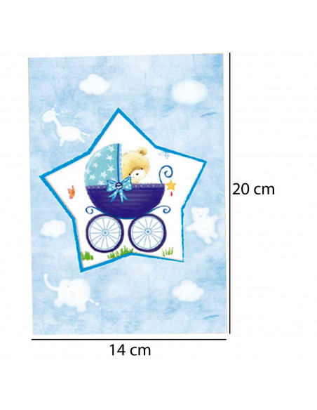 Postales color surtido para bebes en su dia de cumpleaños, primera comunion, dia de los niños u otras celebraciones. 20 x 14 x 0