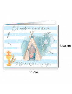 Tradineur - Billetero para celebrar la primera Comunión de los niños. Día del niño u otras celebraciones. 8,50 x 11 x 0,2 cm, di 2