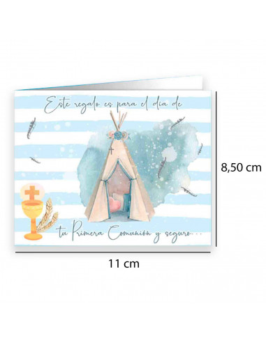 Tradineur - Billetero para celebrar la primera Comunión de los niños. Día del niño u otras celebraciones. 8,50 x 11 x 0,2 cm, di