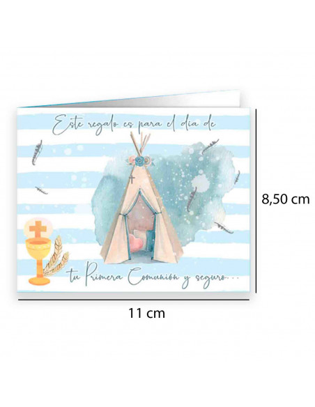 Tradineur - Billetero para celebrar la primera Comunión de los niños. Día del niño u otras celebraciones. 8,50 x 11 x 0,2 cm, di