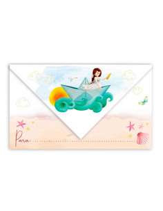 Cartas de invitaciones a la comunión de las niñas, 10 Unidades. Primera comunión, iglesia, niñas, familia. 8 x 13,5 x 1 cm