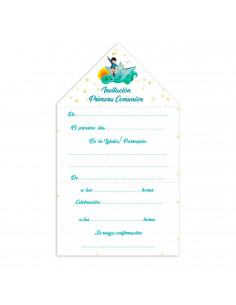 Cartas de invitaciones a la comunión de los niños, 10 Unidades. Primera comunión, iglesia, niños, familia. 8 x 13,5 x 1 cm 2