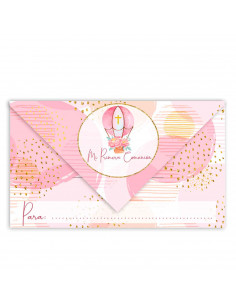 Cartas de invitaciones a la comunión de chicas, 10 Unidades. Primera comunion, iglesia, niñas, familia. 8 x 13,5 x 1 cm