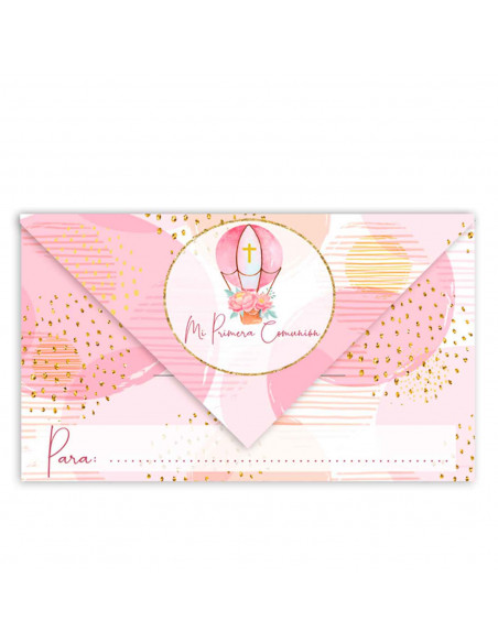 Cartas de invitaciones a la comunión de chicas, 10 Unidades. Primera comunion, iglesia, niñas, familia. 8 x 13,5 x 1 cm