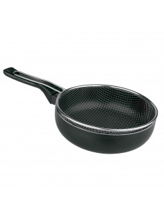 Tradineur - Sartén freidora con cesto y pico vertedor, 28 cm. Sartén antiadherente con cestillo de acero inoxidable, apta para t