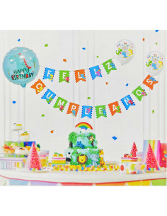 Set de guirnalda con globos coloridos de látex, feliz cumpleaños, dinosaurios, niños, fiestas, celebraciones (21 piezas, 3,8 met 2