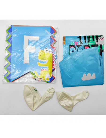 Set de guirnalda con globos coloridos de látex, feliz cumpleaños, dinosaurios, niños, fiestas, celebraciones (21 piezas, 3,8 met