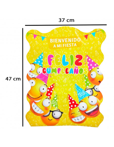 Piñata de cartón con emoticonos, feliz cumpleaños, para rellenar con golosinas, chuches, niños, decoración infantil para fiestas