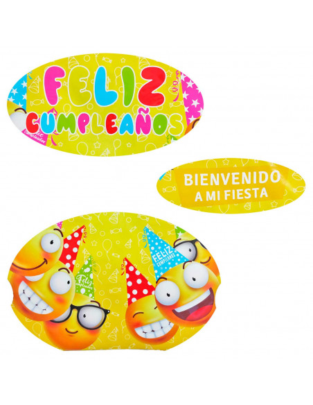 Piñata de cartón con emoticonos, feliz cumpleaños, para rellenar con golosinas, chuches, niños, decoración infantil para fiestas