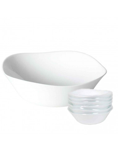 Ensaladera capacidad 1,8 L. ensaladera, recipiente para palomitas, aperitivos, fruta, ligero y resistente. Color blanco. Diametr