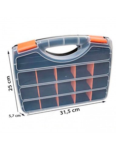 Tradineur - Maletín Organizador con asa y separadores N.º 26 - Fabricado en Plástico - Diversos Compartimentos - Almacenamiento
