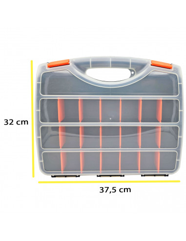 Tradineur - Maletín Organizador con asa y separadores N.º 27 - Fabricado en Plástico - 23 Compartimentos - Almacenamiento de her