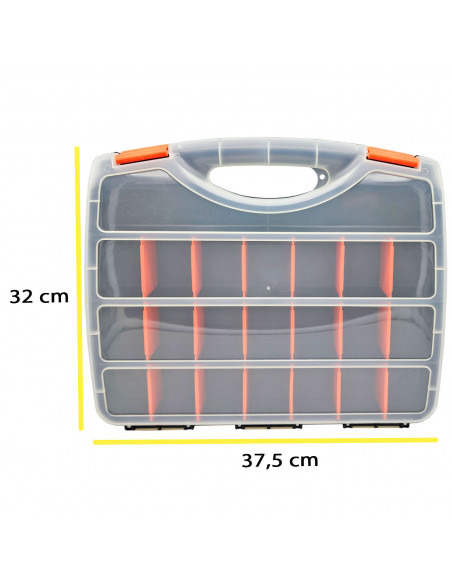 Tradineur - Maletín Organizador con asa y separadores N.º 27 - Fabricado en Plástico - 23 Compartimentos - Almacenamiento de her