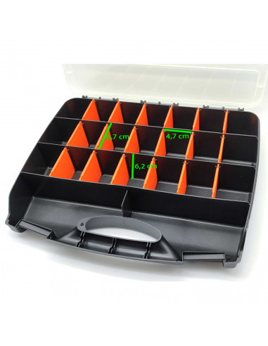 Tradineur - Maletín Organizador con asa y separadores N.º 27 - Fabricado en Plástico - 23 Compartimentos - Almacenamiento de her