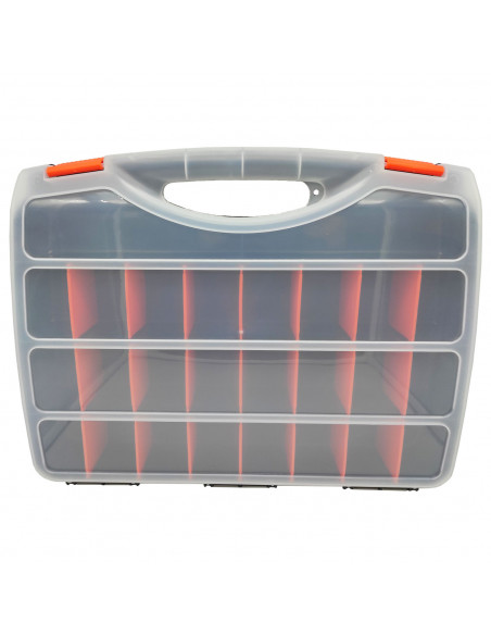 Tradineur - Maletín Organizador con asa y separadores N.º 28 - Fabricado en Plástico - 26 Compartimentos - Almacenamiento de her