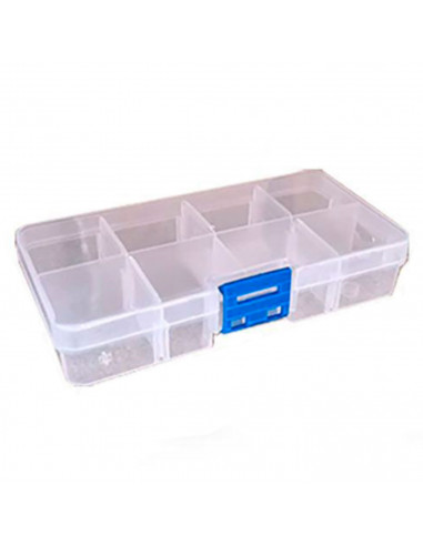 Caja organizadora multiusos nº 19 de plástico con separadores, 8 compartimentos, almacenaje de tornillos, tuercas, accesorios pe
