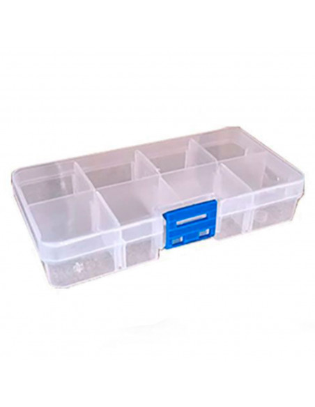 Caja organizadora multiusos nº 19 de plástico con separadores, 8 compartimentos, almacenaje de tornillos, tuercas, accesorios pe