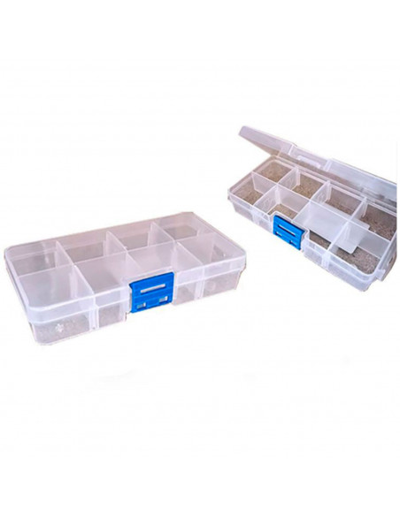Caja organizadora multiusos nº 19 de plástico con separadores, 8 compartimentos, almacenaje de tornillos, tuercas, accesorios pe
