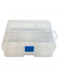 Caja organizadora de plástico nº 20, multiusos, con separadores, 6 compartimentos, almacenaje de tornillos, tuercas, accesorios