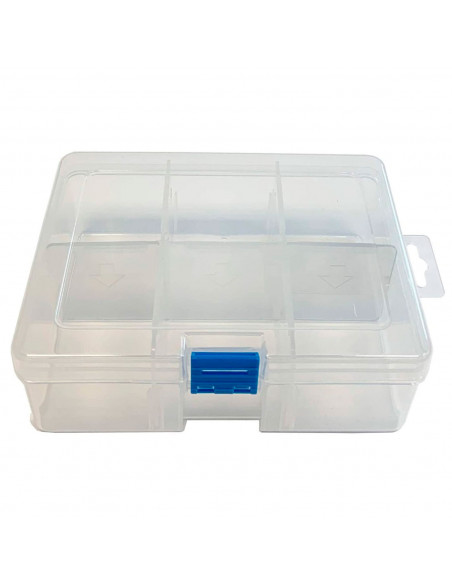 Caja organizadora de plástico nº 20, multiusos, con separadores, 6 compartimentos, almacenaje de tornillos, tuercas, accesorios